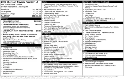 Photos of 2019 Chevrolet Traverse Premier for sale in Westfield, IN at Indy Auto Man - Westfield