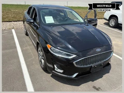 Black 2019 Ford Fusion Hybrid Titanium for sale in Westfield, IN