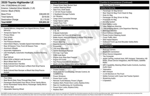 Photos of 2020 Toyota Highlander LE for sale in Westfield, IN at Indy Auto Man - Westfield