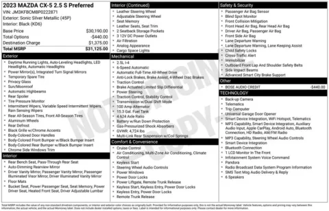 Photos of 2023 Mazda CX-5 2.5 S Preferred Package for sale in Westfield, IN at Indy Auto Man - Westfield