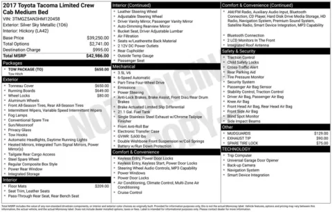Photos of 2017 Toyota Tacoma Limited V6 for sale in Westfield, IN at Indy Auto Man - Westfield