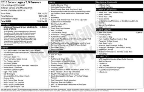 Photos of 2016 Subaru Legacy 2.5i Premium for sale in Westfield, IN at Indy Auto Man - Westfield
