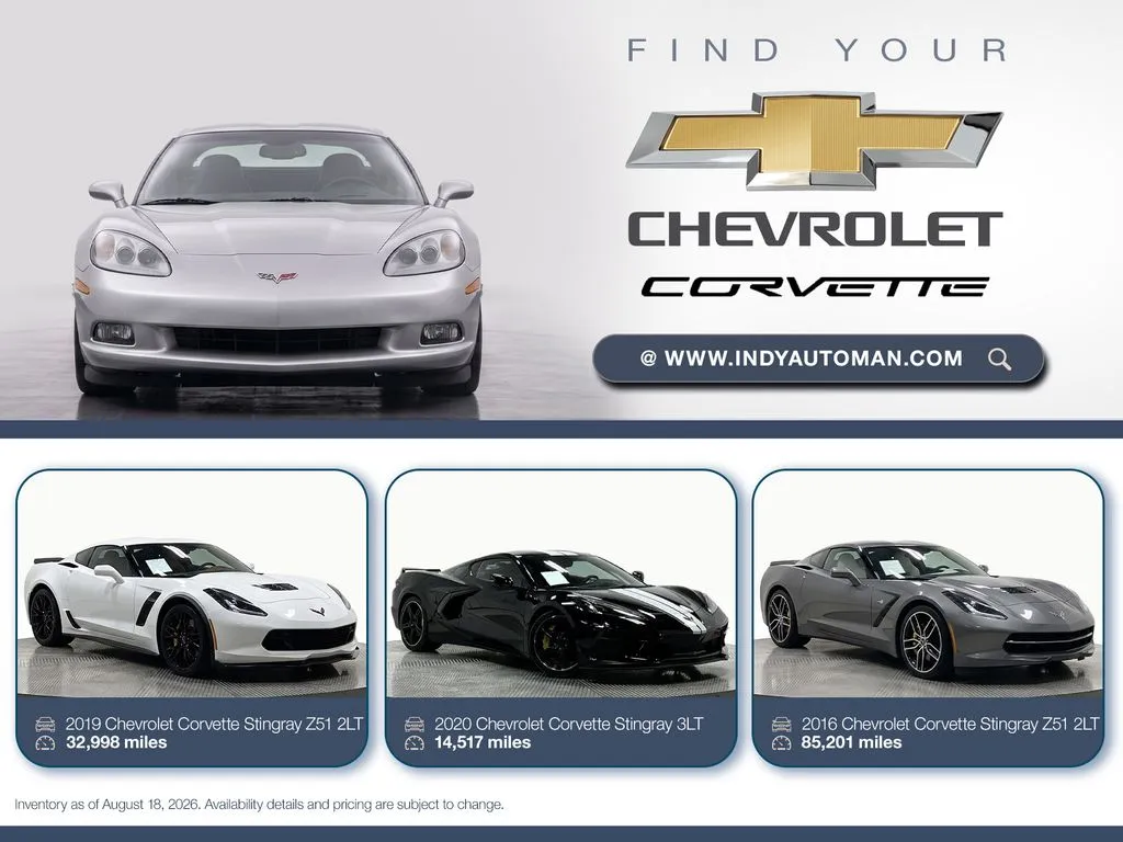 White 2020 Chevrolet Corvette Stingray 2LT for sale in Westfield, IN