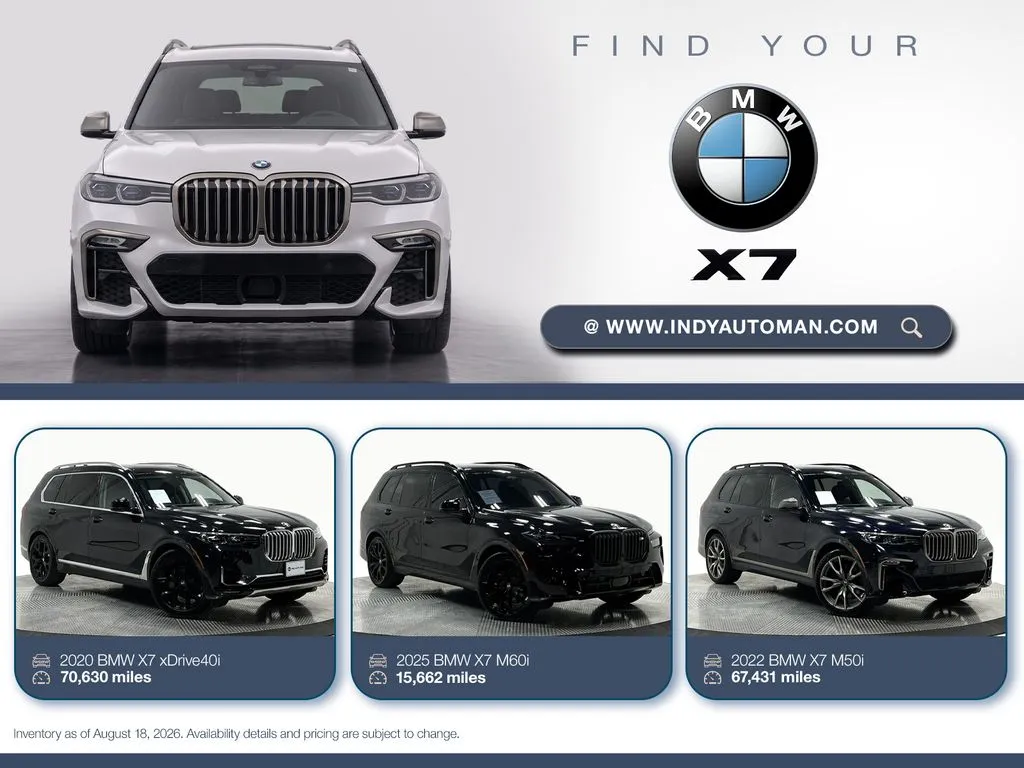 White 2020 BMW X7 M50i for sale in Westfield, IN