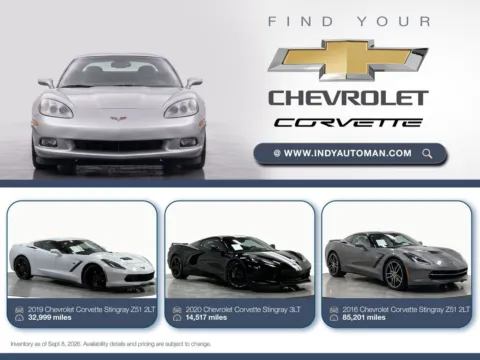 Black 2021 Chevrolet Corvette Stingray 3LT for sale in Westfield, IN