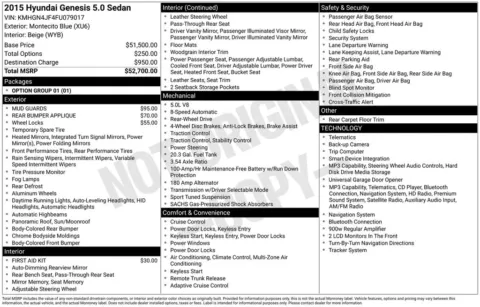 Photos of 2015 Hyundai Genesis 5.0 for sale in Westfield, IN at Indy Auto Man - Westfield