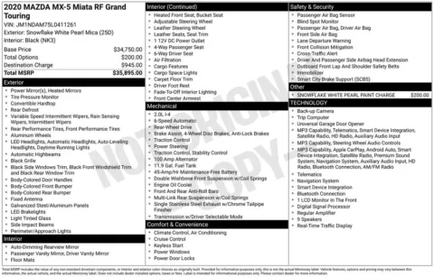 Photos of 2020 Mazda Miata RF Grand Touring for sale in Westfield, IN at Indy Auto Man - Westfield