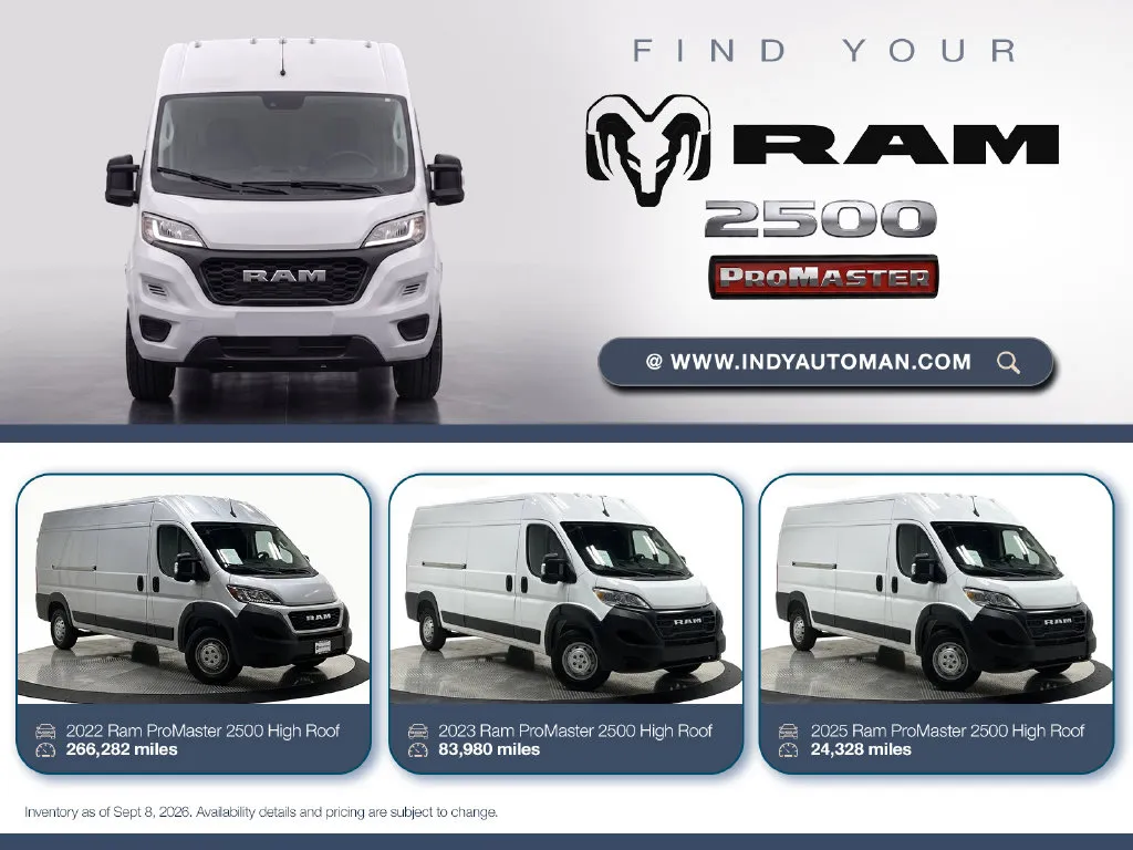 White 2023 Ram ProMaster 2500 High Roof for sale in Westfield, IN