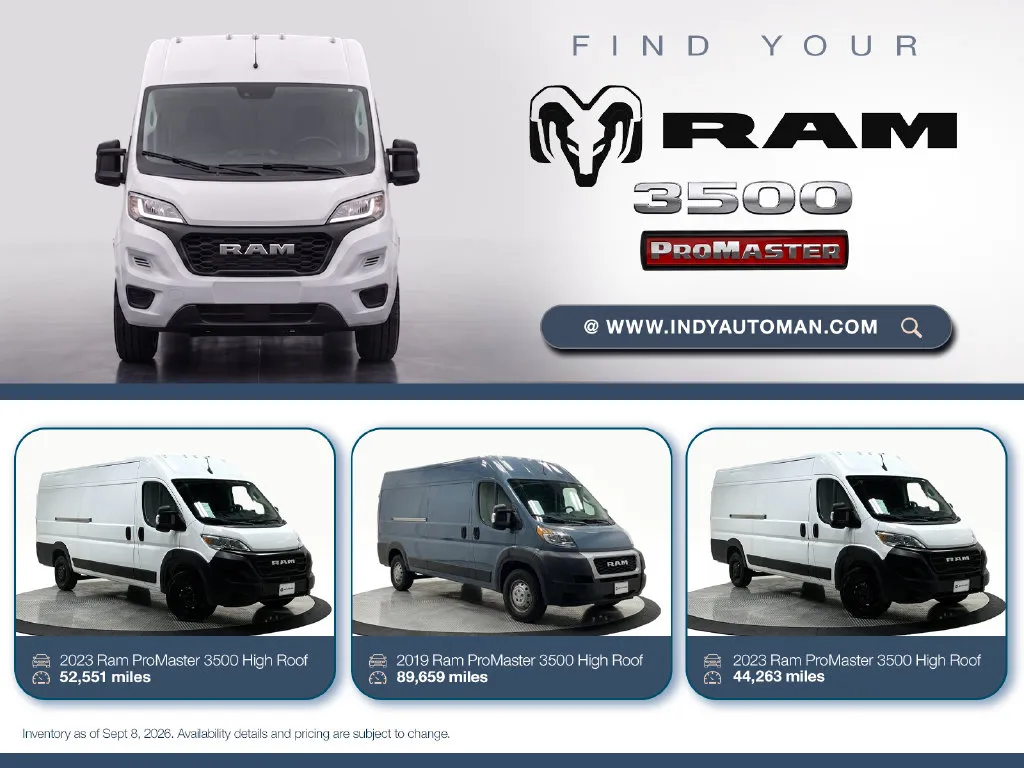 White 2023 Ram ProMaster 3500 High Roof for sale in Westfield, IN