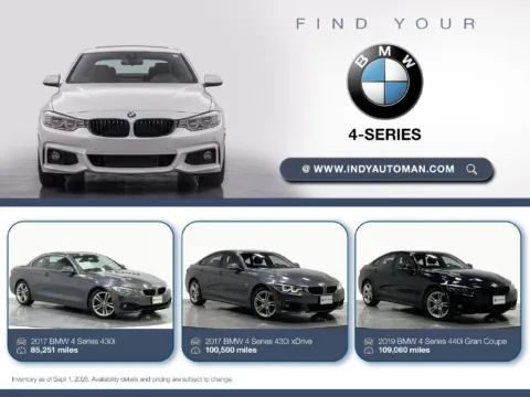 Black 2018 BMW 4 Series 430i xDrive Gran Coupe for sale in Westfield, IN