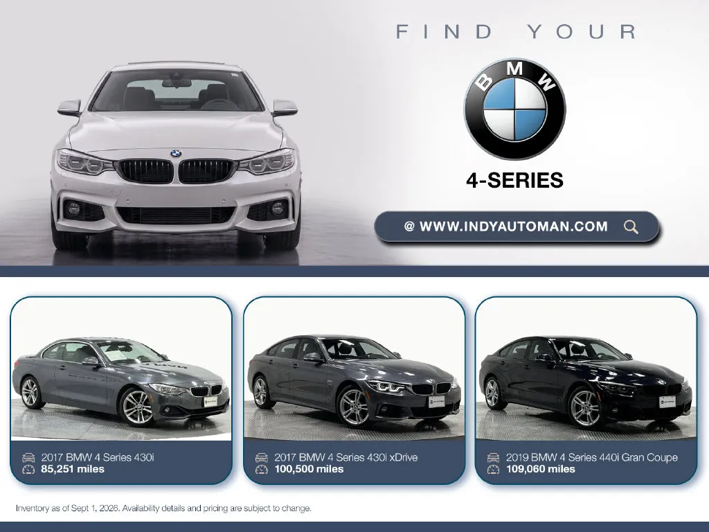 Black 2018 BMW 4 Series 430i xDrive Gran Coupe for sale in Westfield, IN