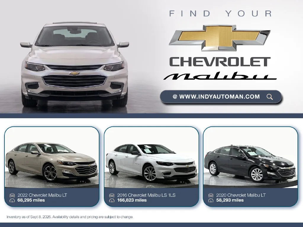 White 2012 Chevrolet Malibu LT 1LT for sale in Westfield, IN
