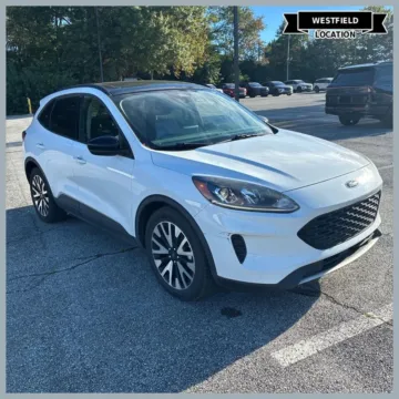 White 2020 Ford Escape Hybrid SE Sport for sale in Westfield, IN