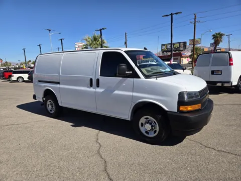 White 2021 Chevrolet Express Cargo Van RWD 3500 135 for sale in Las Vegas, NV