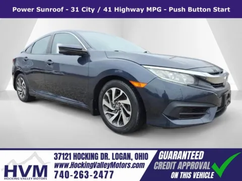 Gray 2016 Honda Civic EX for sale in Logan, OH
