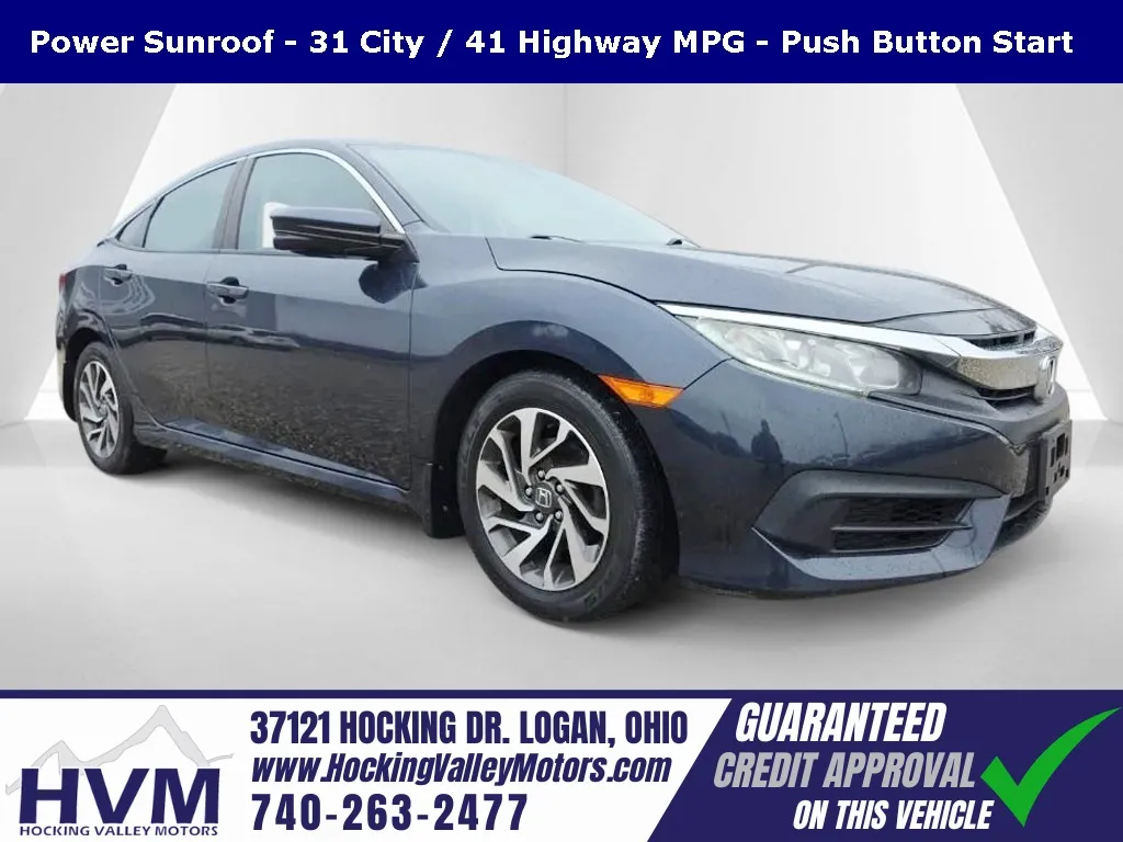 Gray 2016 Honda Civic EX for sale in Logan, OH