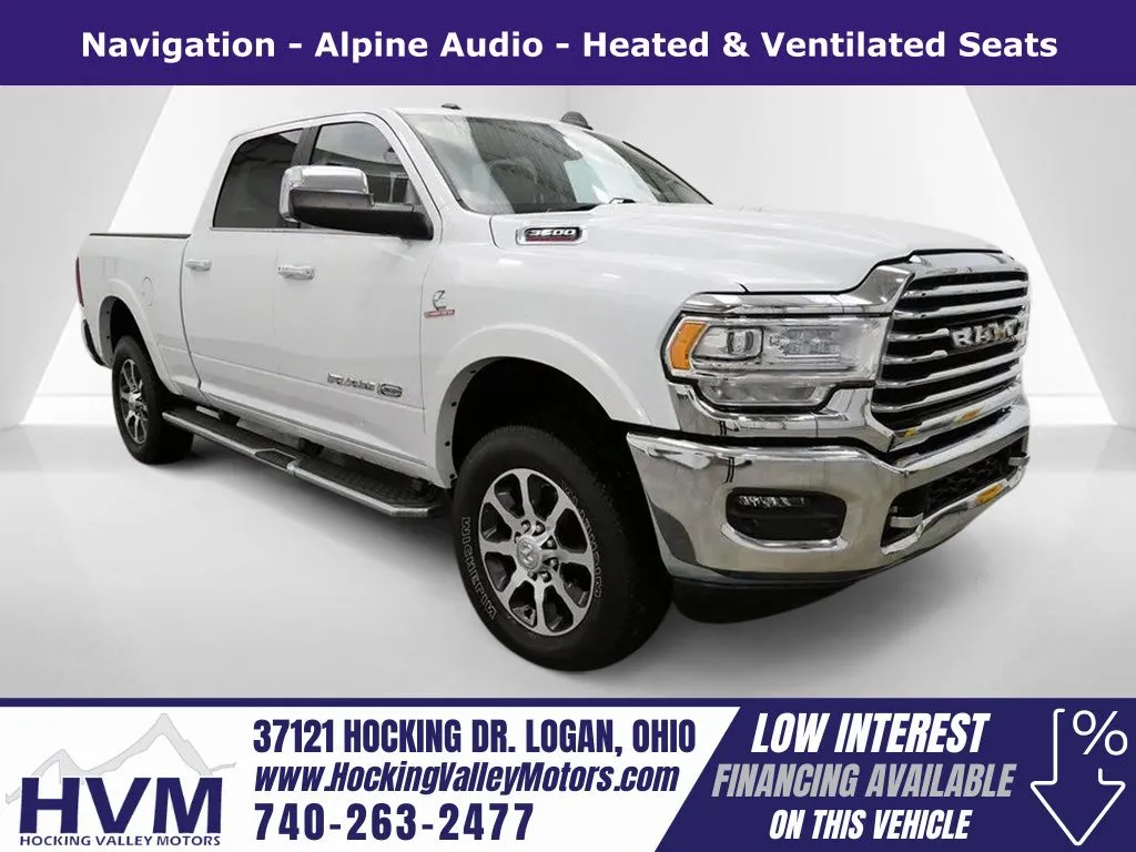 White 2022 Ram 3500 Limited Longhorn for sale in Logan, OH