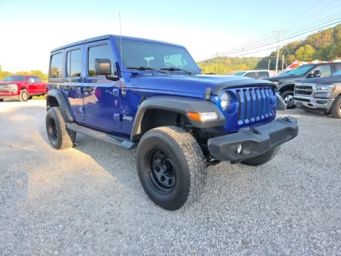 Blue 2018 Jeep Wrangler Unlimited Sport S for sale in Logan, OH