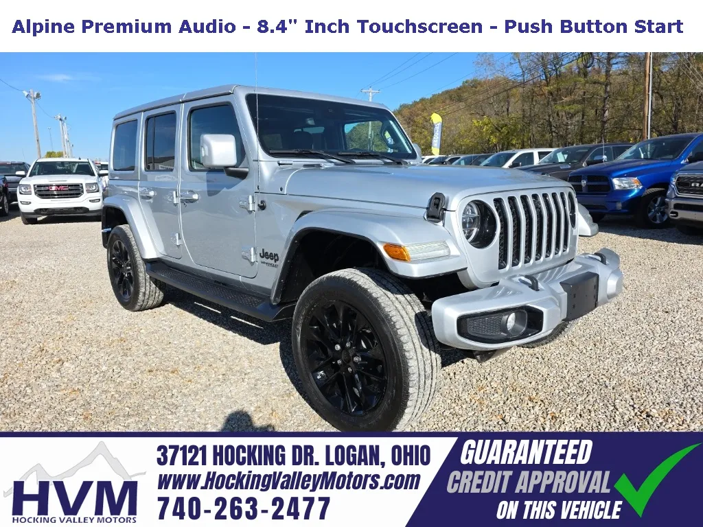 Silver 2022 Jeep Wrangler Unlimited Sahara High Altitude for sale in Logan, OH
