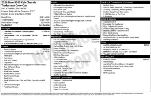 More photos of 2026 Ram 5500 Chassis Cab Tradesman at Woody Folsom Chrysler Dodge Jeep Ram of Baxley, GA