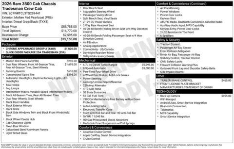 More photos of 2026 Ram 3500 Chassis Cab Tradesman at Woody Folsom Chrysler Dodge Jeep Ram of Baxley, GA