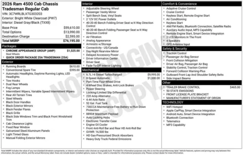 More photos of 2026 Ram 4500 Chassis Cab Tradesman at Woody Folsom Chrysler Dodge Jeep Ram of Baxley, GA