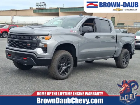 Gray 2026 Chevrolet Silverado 1500 4WD Crew Cab Short Bed Custom Trail Boss for sale in Nazareth, PA