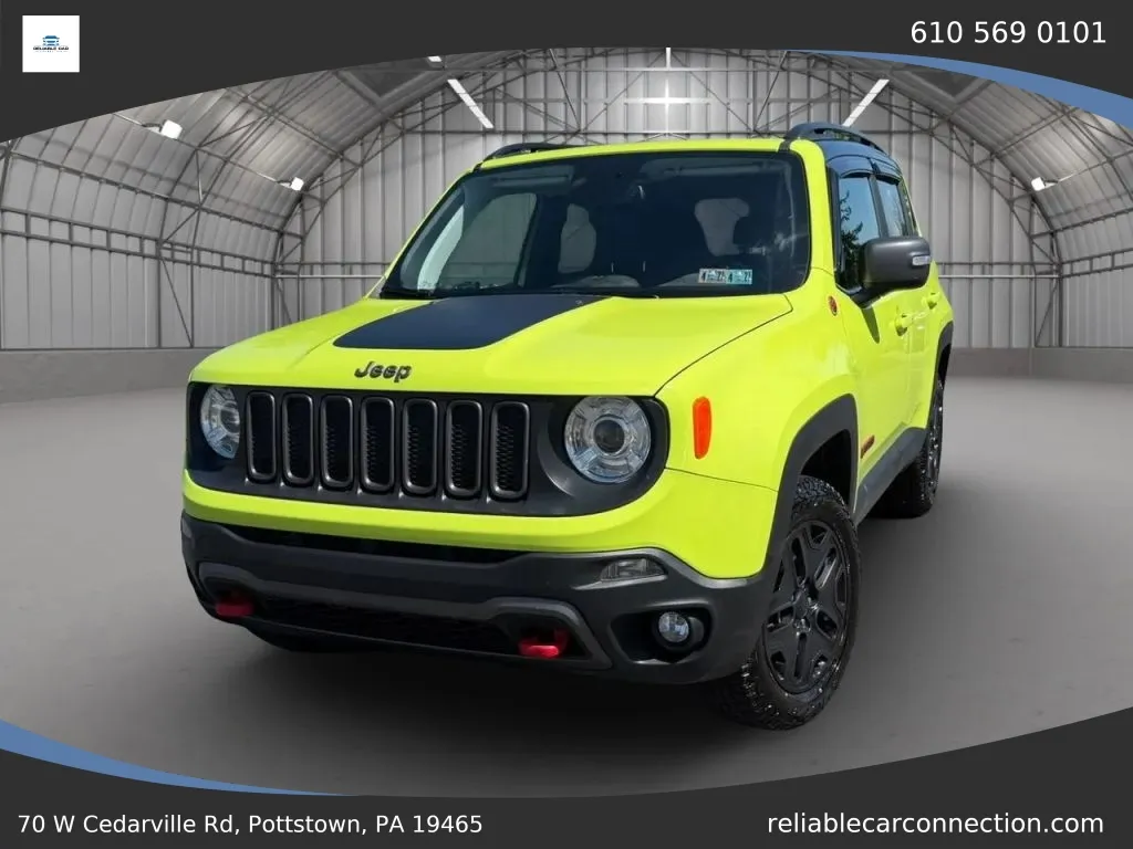 Yellow 2018 Jeep Renegade Trailhawk Sport Utility 4D for sale in Pottstown, PA