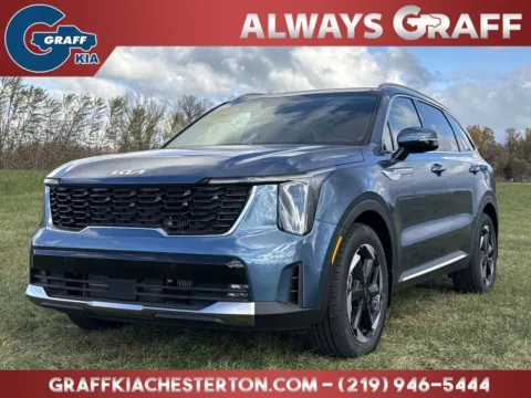 Blue 2025 Kia Sorento Hybrid EX for sale in Burns Harbor, IN