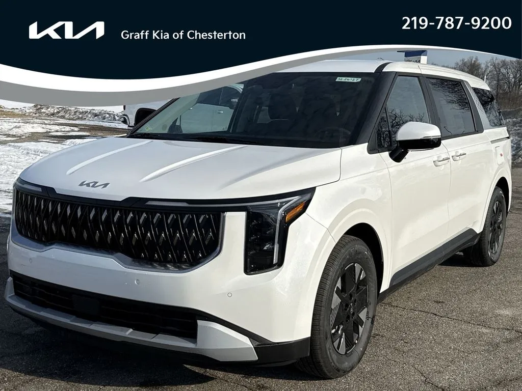 White 2026 Kia Carnival Hybrid LXS for sale in Burns Harbor, IN