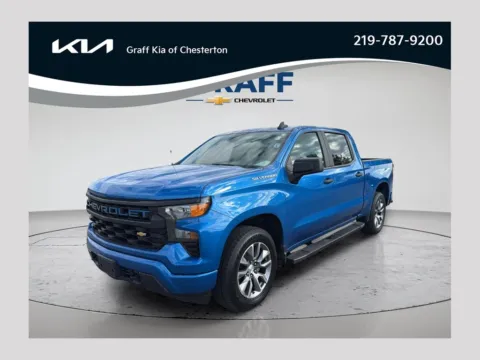 Blue 2022 Chevrolet Silverado 1500 Custom for sale in Burns Harbor, IN