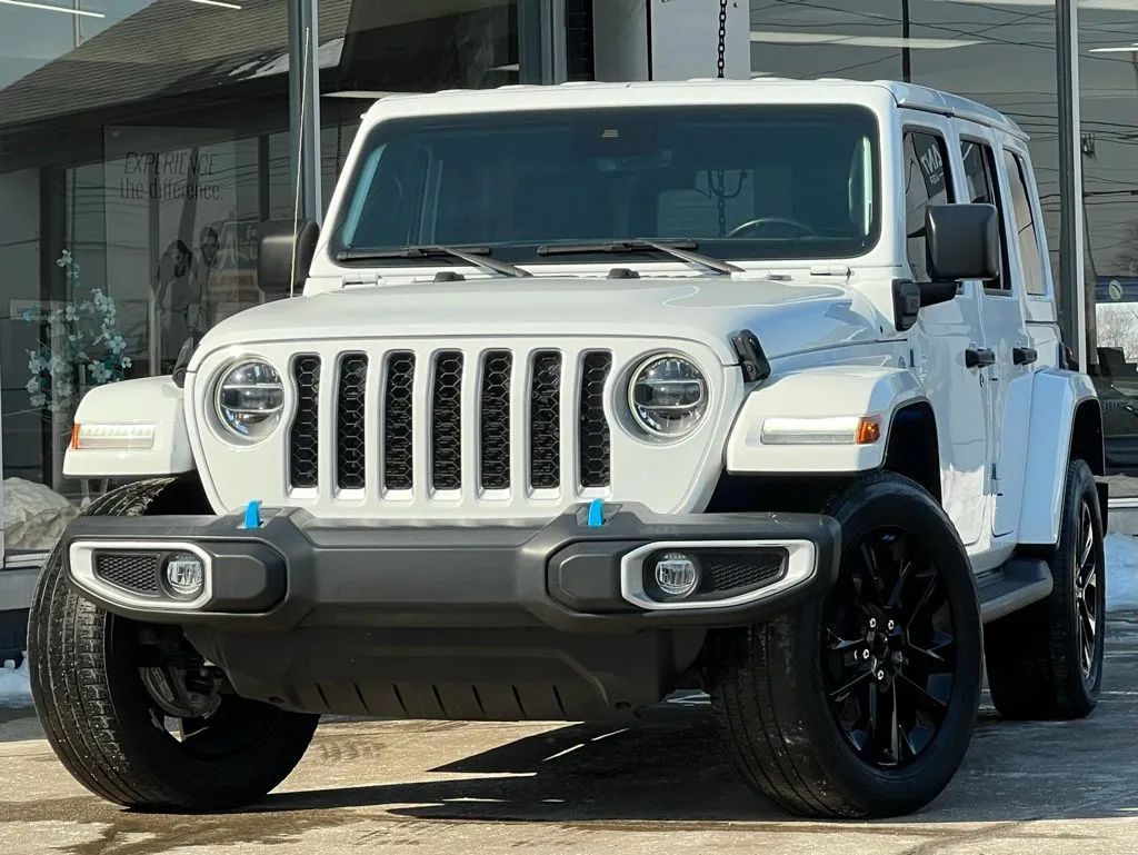 White 2022 Jeep Wrangler Unlimited Sahara 4xe for sale in Indianapolis, IN