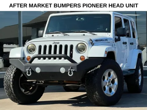 White 2013 Jeep Wrangler Unlimited Sahara for sale in Indianapolis, IN