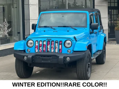 Blue 2017 Jeep Wrangler Unlimited Sahara for sale in Indianapolis, IN