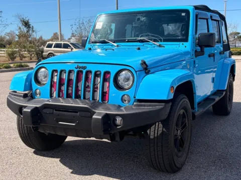 Blue 2017 Jeep Wrangler Unlimited Sahara for sale in Indianapolis, IN