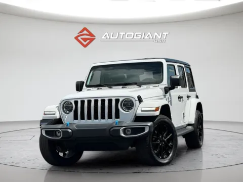 White 2022 Jeep Wrangler Unlimited Sahara 4xe for sale in Indianapolis, IN