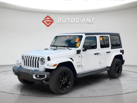 Photos of 2022 Jeep Wrangler Unlimited Sahara 4xe for sale in Indianapolis, IN at AutoGiant USA Indianapolis