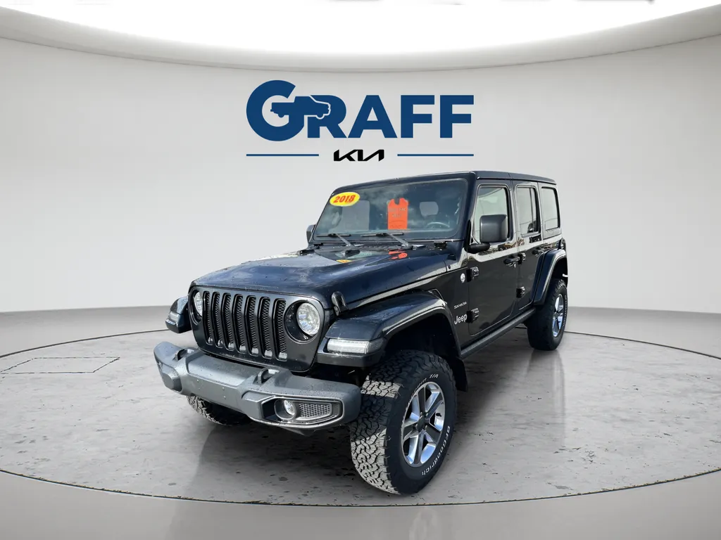 Black 2018 Jeep Wrangler Unlimited Sahara for sale in Burns Harbor, IN