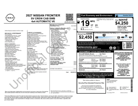 More photos of 2027 Nissan Frontier SV at Woody Folsom Nissan of Baxley, GA