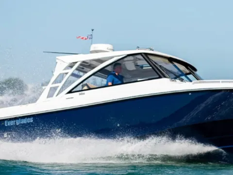 Another view of 2020 Everglades 340 Dual Console for sale in Charlevoix, MI at Dry Harbour Marine