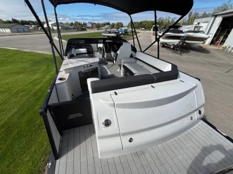 Another view of 2025 Avalon Catalina Platinum Elite Windshield 2585 for sale in Charlevoix, MI at Dry Harbour Marine
