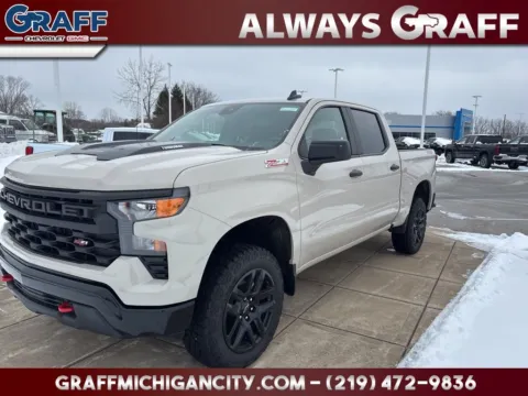 White 2026 Chevrolet Silverado 1500 Custom Trail Boss for sale in Michigan City, IN