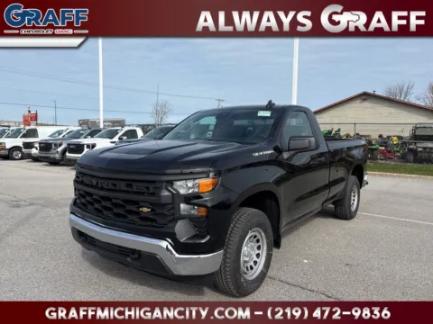 Black 2026 Chevrolet Silverado 1500 WT for sale in Michigan City, IN