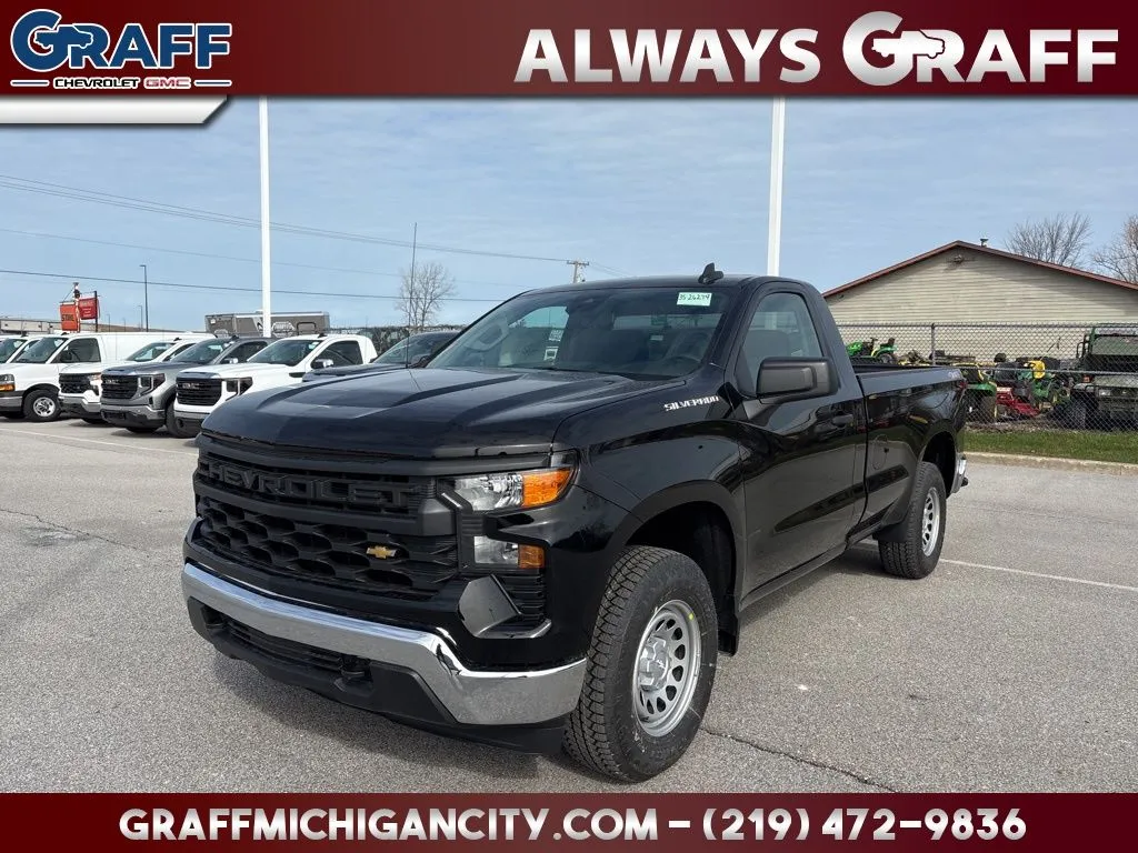 Black 2026 Chevrolet Silverado 1500 WT for sale in Michigan City, IN