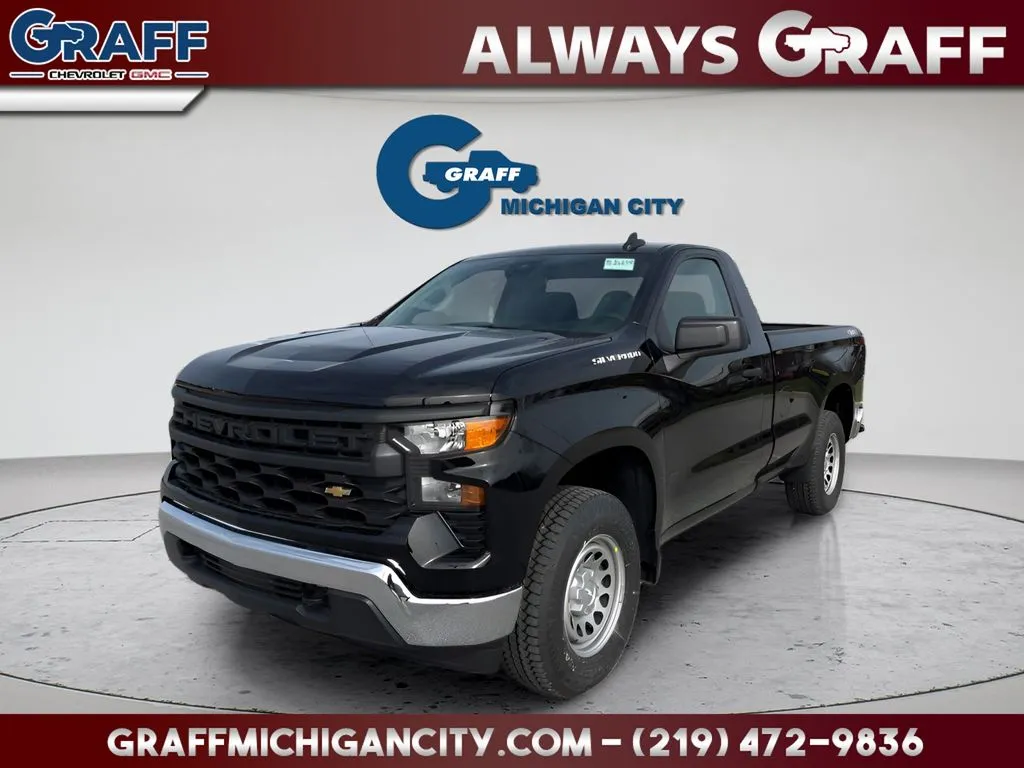 Black 2026 Chevrolet Silverado 1500 WT for sale in Michigan City, IN
