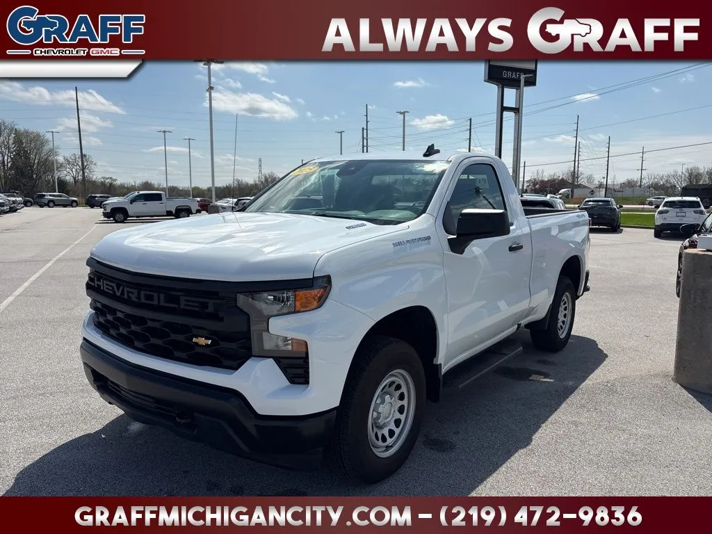 White 2025 Chevrolet Silverado 1500 WT for sale in Michigan City, IN