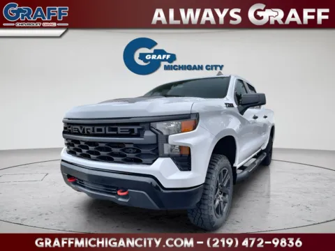 White 2026 Chevrolet Silverado 1500 Custom Trail Boss for sale in Michigan City, IN