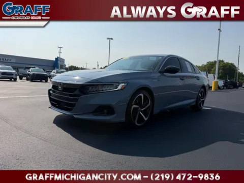 Silver 2022 Honda Accord Hybrid Sport for sale in Michigan City, IN