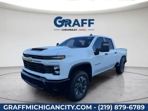 White 2026 Chevrolet Silverado 2500 HD Custom for sale in Michigan City, IN