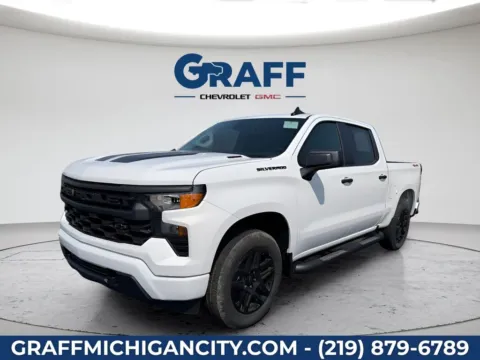 White 2026 Chevrolet Silverado 1500 Custom for sale in Michigan City, IN